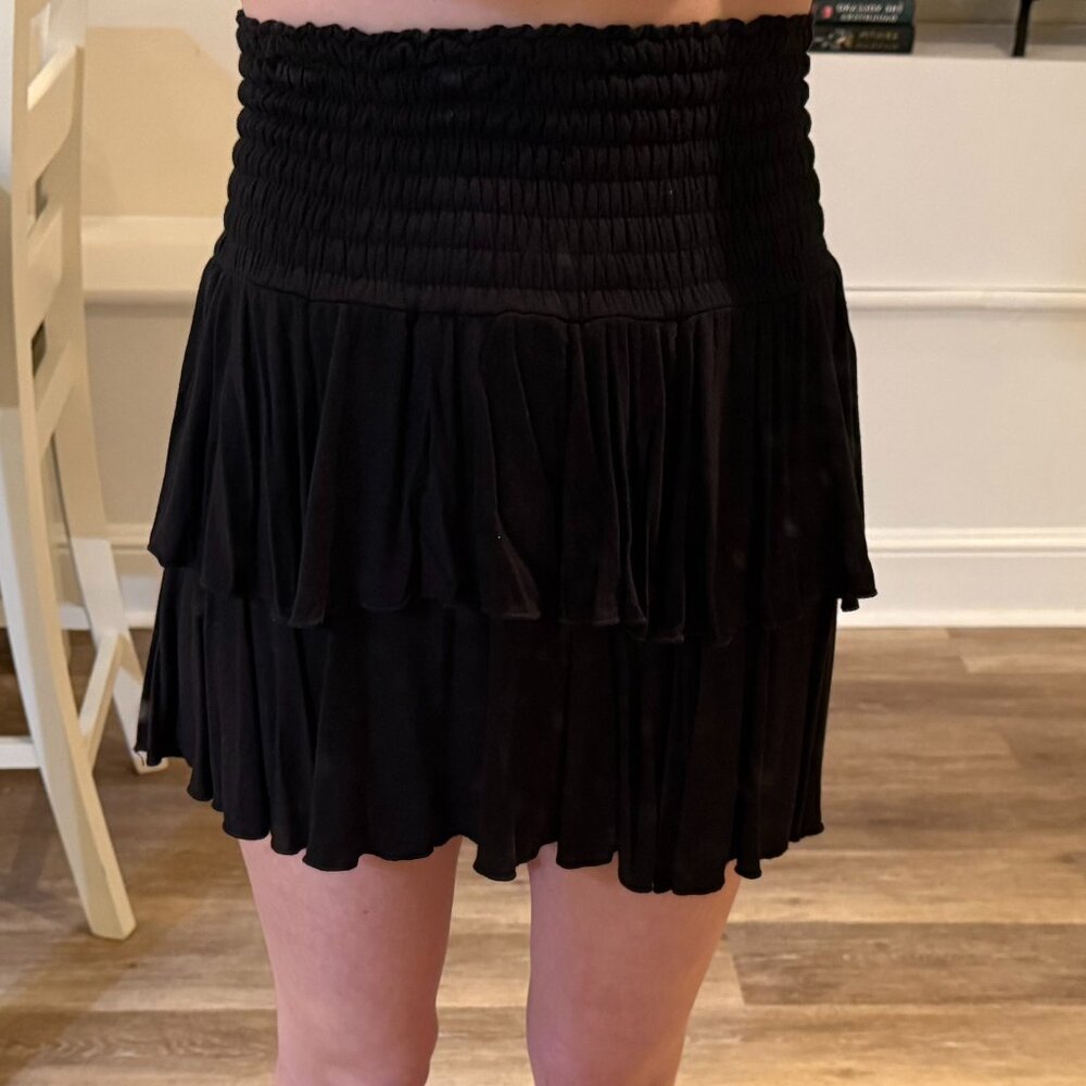 Black Tiered Flouncy Mini Skirt Chaser (Medium)
